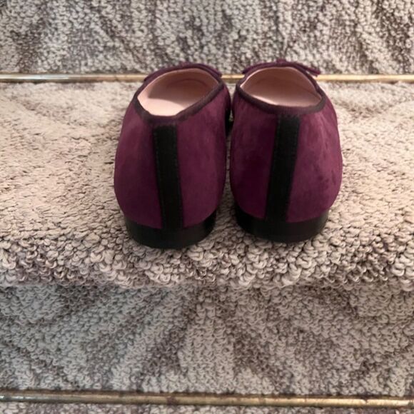 NWOB Marc Fisher Jodi Burgundy Suede Black Cap Toe Ballet Flats Shoes Size 7.5 M - Picture 4 of 7